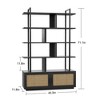 GustoWave Rattan Bookshelf,71.1 Inch Tall Industrial Bookcase with Storage Door,5 Shelf Bookcase with Metal Frame for Living Room - 2 of 4