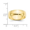 Black Bow Jewelry 7mm or 8mm 10K Yellow Gold Lightweight Half Round Standard Fit Band - 3 of 4
