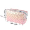 Unique Bargains Women Portable Solid Color Diamond Makeup Bag Light Pink 1 Pc - 3 of 3