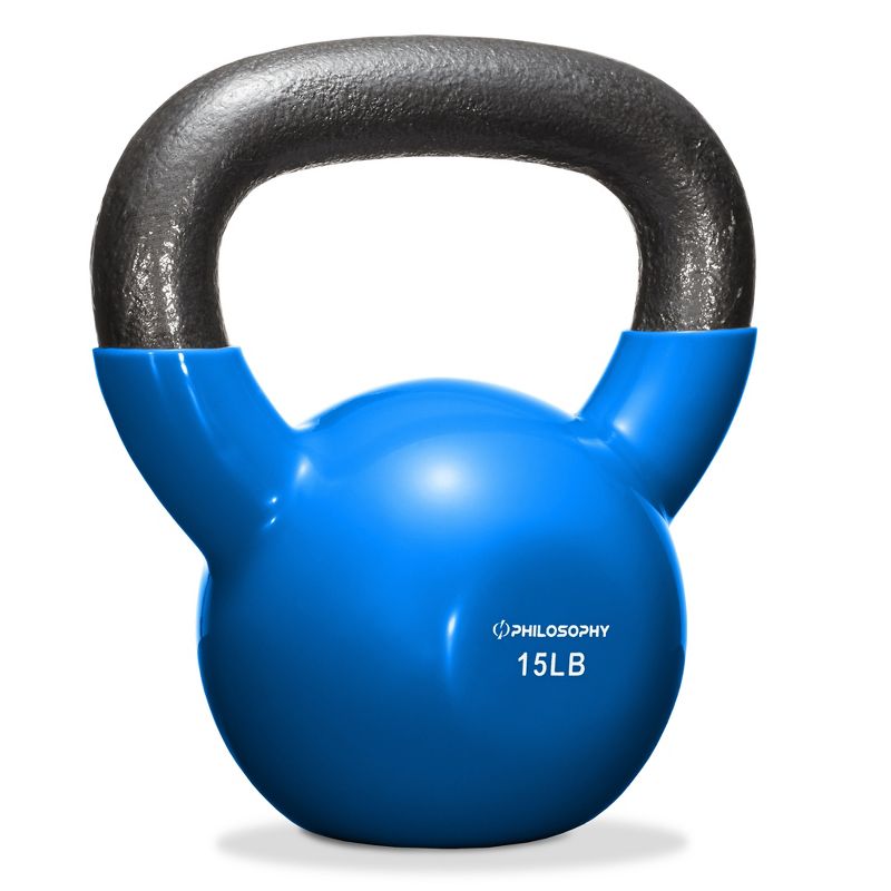 Philosophy Gym Vinyl Coated Cast Iron Kettlebell Weights  - Blue, 1 of 7