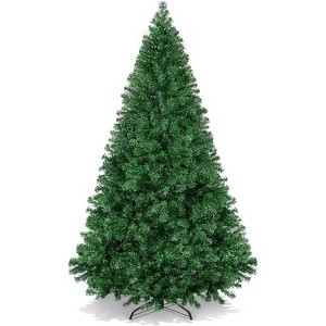 6ft Premium Artificial Christmas Tree Pine Hinged Xmas Tree W/1000 Branch Tips & Metal Stand - 1 of 4