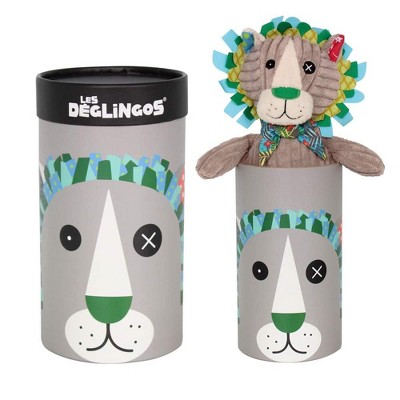 TriAction Toys Les Deglingos Big Simply Plush Animal In Tube | Jelekros the Lion