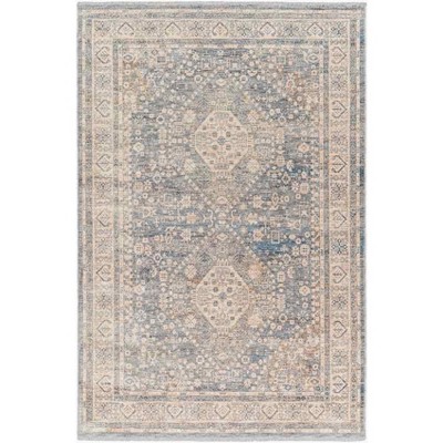 Mark & Day Belmond 6'7" Round Woven Indoor Area Rugs Light Beige: Stain-Resistant, Pet Friendly, Traditional Style
