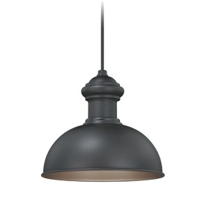 VAXCEL Franklin 1 Light Bronze Farmhouse Outdoor Barn Dome Pendant - 1 of 4