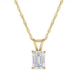 Naturalux 14K Yellow Gold 1 CT Lab Grown Diamond Solitaire Necklace - 1 of 4
