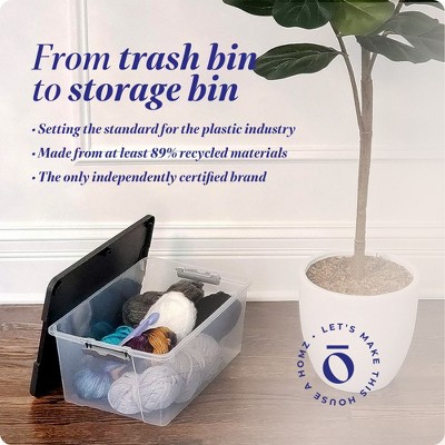 15-Quart Clear Plastic Stackable Storage Container with Gray Lid