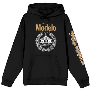 Modelo 1925 Logo Art Long Sleeve Black Adult Hooded Sweatshirt - 1 of 2