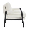 Chenille Mid-Century Accent Armchair with Removable Back Cushion and Solid Acacia Frame - 2 of 4