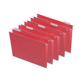 Staples Hanging File Folders 5-Tab Letter Size Red 25/Box (163535)