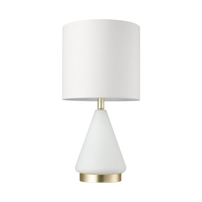23" Glass Table Lamp with Linen Shade White - Globe Electric
