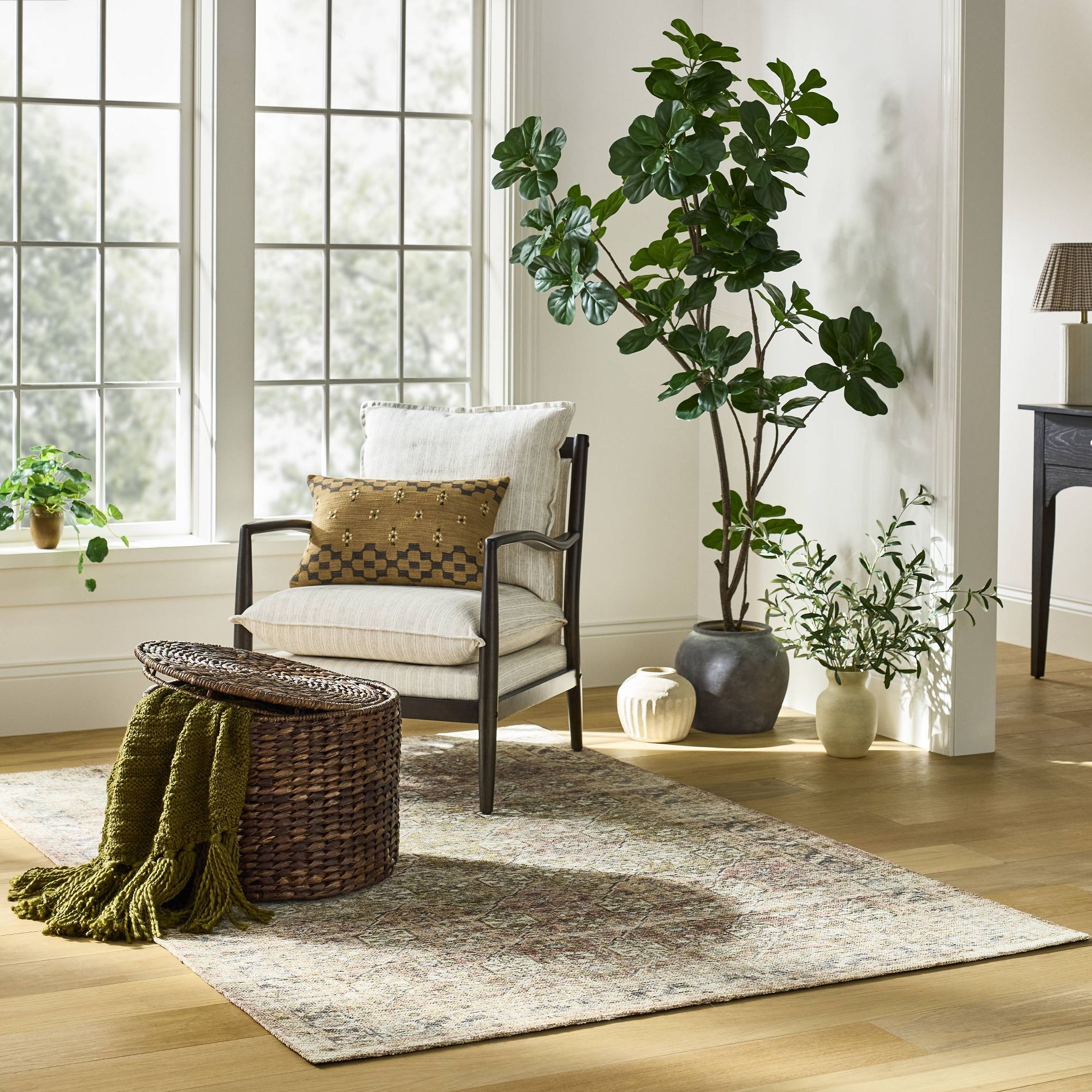 Woven Storage Ottoman Espresso - Threshold™ designed with Studio McGee: Metal Frame, Removable Lid, No Assembly