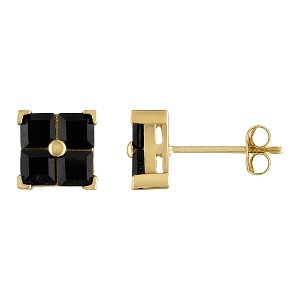 Designs by Gioelli 10K Gold Men's Black Sapphire Earrings - 1 of 2