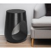 HomeRoots 18" Black Solid Wood Round Mod Geo End Table - 2 of 4