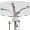 Studio 55D Monique Modern Metal Round Accent Table 20" Wide Brushed Nickel Clear Glass Tray Marble Accents for Living Room Bedroom Bedside Entryway - 3 of 4