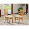 HomeStock African Artifacts Dining Chairs 2-Piece Set- Linen Fabric Seat And Slatted Back - 2 of 4