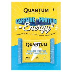 Quantum Energy Square: Energy Bar with Caffeine & 10g Protein. Delicious Healthy Snack On The Go. (Vegan, Gluten-free, Soy-free, Dairy-free). Flavor: - 1 of 4
