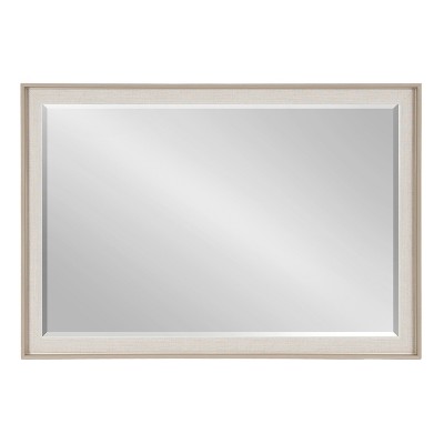 Kobert 20" x 30" Natural Linen Texture Rectangular Wall Mirror