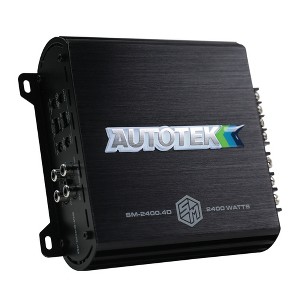 Autotek 2400 Watt 4 Channel Car Audio Amplifier, High Output Class D Mono Bridged 4 Ohm Stable Input, Street Machine, SM-2400.4D, Black - 1 of 4