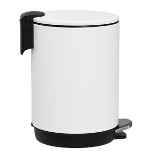 SEVOBAL Trash Can Kitchen Garbage Can Trash Cans Trashcan Round Stainless Steel with Soft Close Lid Step Foot Pedal Bathroom , White, 12"*9"*7" - 1 of 4