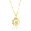Bella Silver Sterling Silver, Pave CZ Swirl Design Necklace & Earrings Set - Gold Plated - Gold - 16+2 Inch - 3 of 4