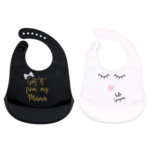 Little Treasure Baby Girl Silicone Bibs 2pk, Mama, One Size - 1 of 1