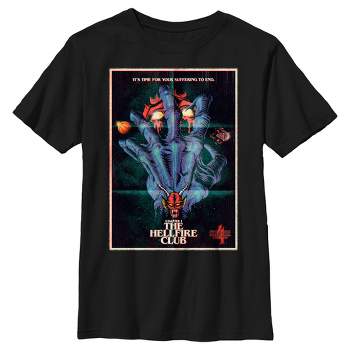 Boy's Stranger Things Retro Hellfire Club Poster T-Shirt