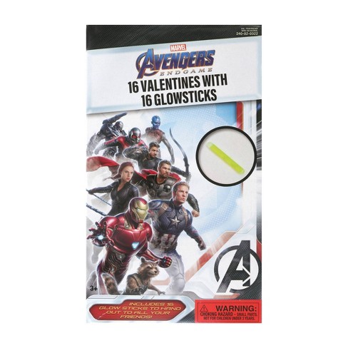 Marvel Avengers Endgame 16ct Valentines With Glow Sticks Target