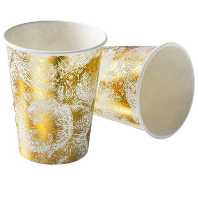 Silver Spoons Floral Design Disposable Coffee Cups, Heavy Duty Drinking Hot Cups, 9 oz., - (18 PC), Floral Collection