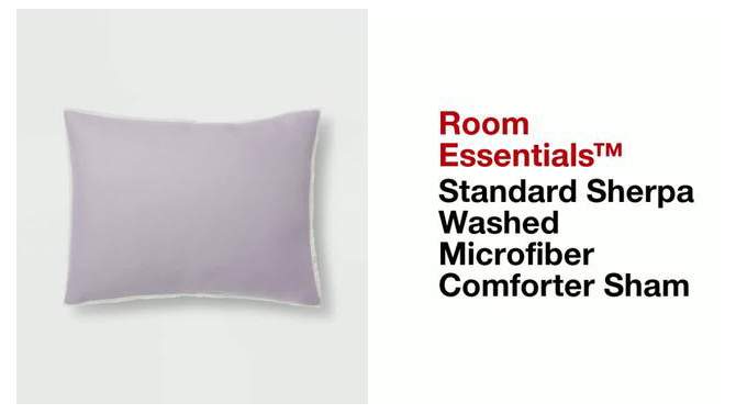 Standard Faux Shearling Washed Microfiber Comforter Sham  - Room Essentials™, 2 of 6, play video
