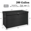 200 Gallon Outdoor Storage Deck Box, Wicker Patio Storage Box with Wheels, Flip Top Rattan Storage Bin for Cushion Garden Tool Pool Supplies - 3 of 4