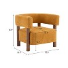 Christopher Knight Home Bram Rubberwood Boucle Upholstered Accent Arm Chair with Open Curved Back - 3 of 4