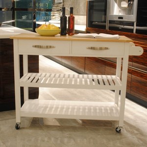 GlasFlength Decorative Storage Cabinets, Wood Frame, with Drawer, Grooved Sliding, Flexible movement, White, 45"*17"*35" - 1 of 4
