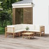 vidaXL Garden Lounge Set Cream White Bamboo, Fabric (100% polyester) - 2 of 4