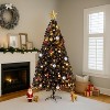 VINGLI 7.5ft Black Pre-lit Artificial Christmas Tree, 400 Warm White Lights, 1350 Tips, 8 Modes, Metal Stand - 3 of 4