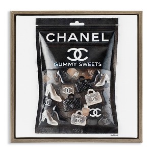 Stupell Industries Chic Fashion Candy Black Framed Floater Canvas Wall Art - 1 of 4