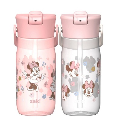 Zak Designs 2pk 18oz Minnie Mouse Harmony Straw Water Bottle Pink