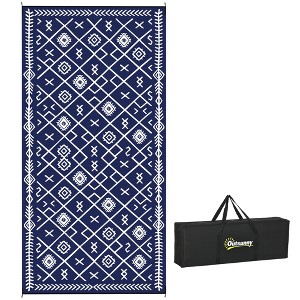 Outsunny Outdoor Patio Rug, Large Camping Carpet with Carrying Bag, Waterproof Plastic Straw, Reversible, Rhombus - 1 of 4