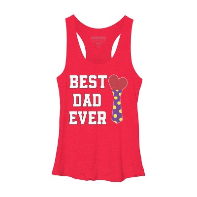 Women's Design By Humans Best Dad Ever Heart Tie By sukhendu12 Racerback Tank Top