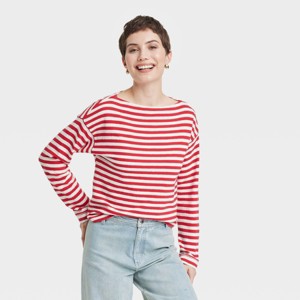 Women's Long Sleeve Boat Neck T-Shirt - Universal Thread™ - 1 of 4