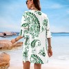 Women's Green/Pink Paisley V-Neck Mini Beach Dress - Cupshe - 4 of 4