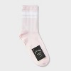 Girls' 2pk Striped Mid Crew Socks - art class™ Rose Pink/Blue Haze - 2 of 3