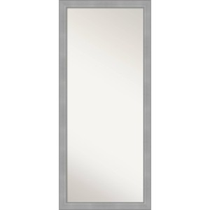 28" x 64" Non-Beveled Vista Brushed Nickel Full Length Floor Leaner Mirror - Amanti Art: Includes Mounting Hardware, Polystyrene Frame - 1 of 4