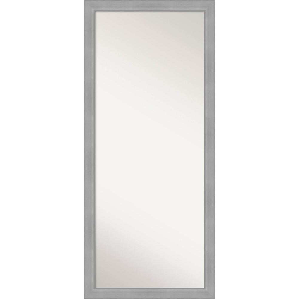 Photos - Wall Mirror 28" x 64" Non-Beveled Vista Brushed Nickel Full Length Floor Leaner Mirror