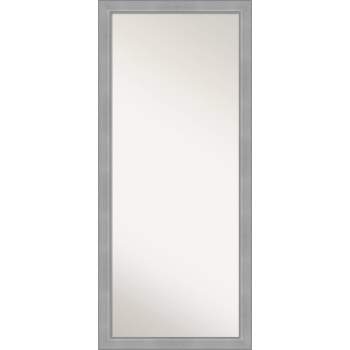 28" x 64" Non-Beveled Vista Brushed Nickel Full Length Floor Leaner Mirror - Amanti Art