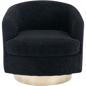 Comfy Sofa Swivel Barrel Accent Chairs, Modern Boucle Club Chair 360 Degree Rotation Stable Stainless Steel Base Leisure Armchair for Living Room - 1 of 4