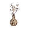 Flower Vase for Living Room Decor - Sleek Metal Vase with Intricate Sculpted Floral Pattern Ideal for Home and Office Decor - 4 of 4