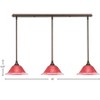 Toltec Lighting Any 3 - Light Chandelier in  Bronze with 10" Raspberry Crystal Shade - 2 of 2