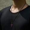2PCS Baseball Necklace Set for Men - Stainless Steel Cross & Number Pendant with Inspirational Bible Verse - 3 of 4