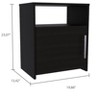 Vynxaria Black Wengue 1-Shelf Nightstand, 1 Cabinet (14.84"H×18.42"W), 1 Shelf (6.53"H×18.42"W), 19.88"W Surface, Nickel-Plated Steel Handles - 4 of 4