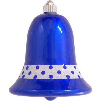 Christmas by Krebs 7" Candy Blue and White Shatterproof Christmas Bell Ornament